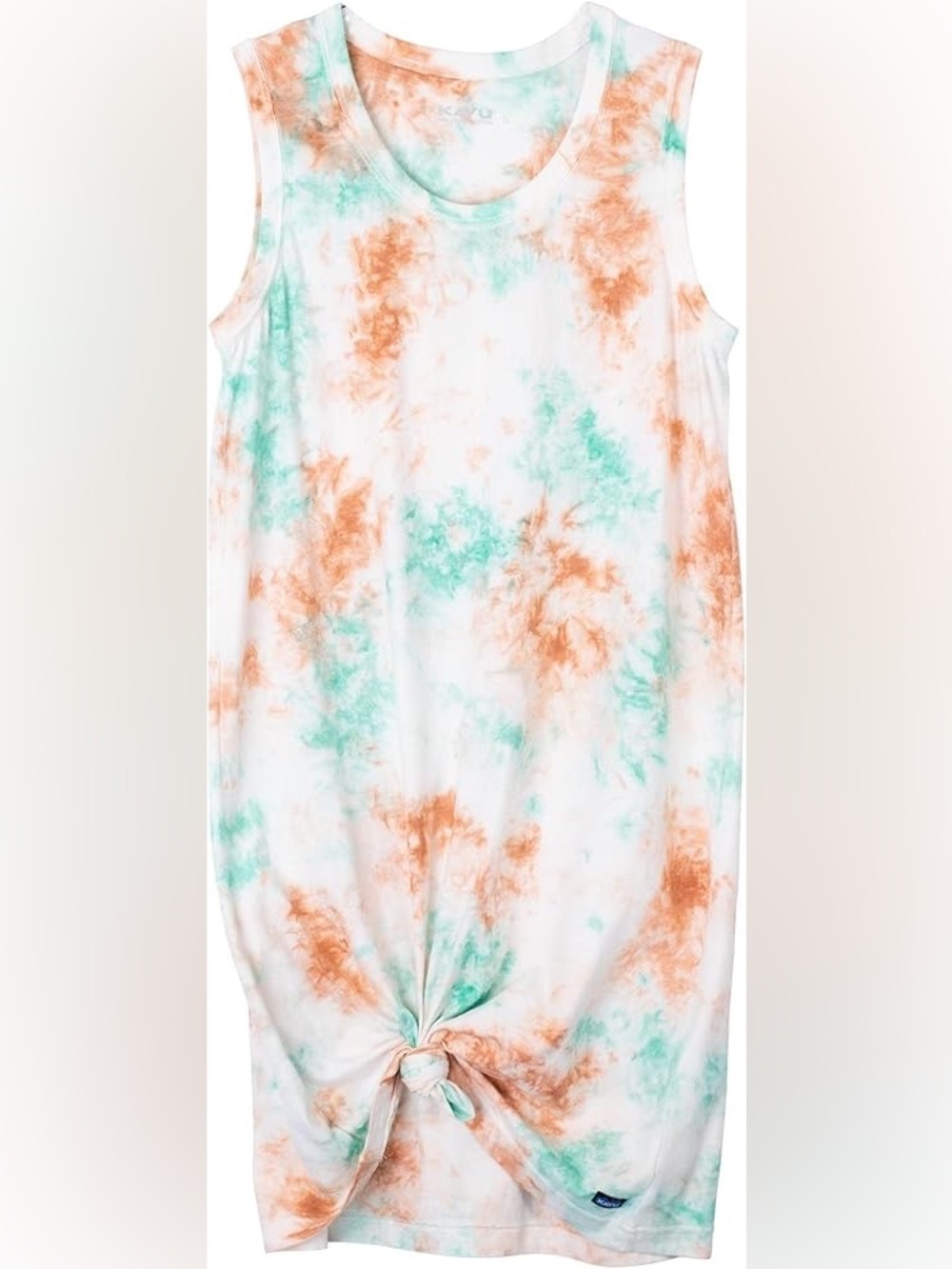 KAVU Simone Sleeveless Pink Blue White Tie Dye Dress in Jade Candy Color Size: L